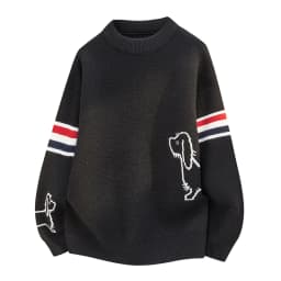 Best Seller Loose Man Long-Sleeved Knitwear Round Neck Striped Pattern Daily Commuting Winter New Trend Pullover Leisure Sweater