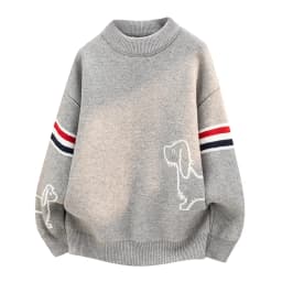Best Seller Loose Man Long-Sleeved Knitwear Round Neck Striped Pattern Daily Commuting Winter New Trend Pullover Leisure Sweater