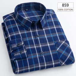 Man Clothing 100% Cotton Flannel Long Sleeve Plaid Winter Casual Shirt Anti-Wrinkle Soft Brushed Fabric Multi-Color Plus Size