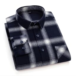 Man Clothing 100% Cotton Flannel Long Sleeve Plaid Winter Casual Shirt Anti-Wrinkle Soft Brushed Fabric Multi-Color Plus Size