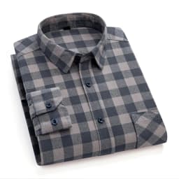 Man Clothing 100% Cotton Flannel Long Sleeve Plaid Winter Casual Shirt Anti-Wrinkle Soft Brushed Fabric Multi-Color Plus Size