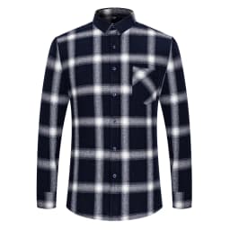 Man Clothing 100% Cotton Flannel Long Sleeve Plaid Winter Casual Shirt Anti-Wrinkle Soft Brushed Fabric Multi-Color Plus Size