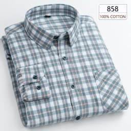 Man Clothing 100% Cotton Flannel Long Sleeve Plaid Winter Casual Shirt Anti-Wrinkle Soft Brushed Fabric Multi-Color Plus Size
