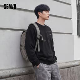 Semir Men Sweatshirt Moisture Wicking Quick Dry Crew Neck Outdoor Sport Utility Casual Autumn Pullover Daily Wear 2026