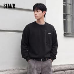 Semir Men Sweatshirt Moisture Wicking Quick Dry Crew Neck Outdoor Sport Utility Casual Autumn Pullover Daily Wear 2026