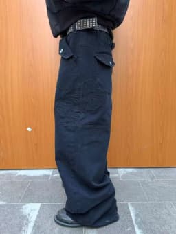 F8 Heavy‑Duty Patchwork Straight‑Leg Baggy Cargo Pants Reworked Workpants