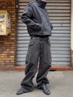 F8 Heavy‑Duty Patchwork Straight‑Leg Baggy Cargo Pants Reworked Workpants