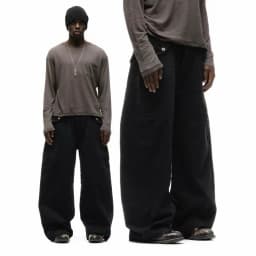 F8 Heavy‑Duty Patchwork Straight‑Leg Baggy Cargo Pants Reworked Workpants