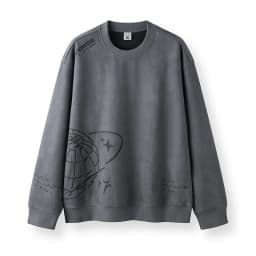 Semir Men Sweatshirt Suede Feel Print Crew Neck Knit Pullover Slight Loose Casual Style Autumn Top Daily Wear 2026