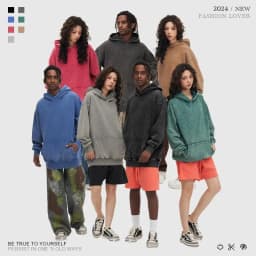 Custom LOGO Image 450GSM 100% Cotton Retro Heavyweight Sweatshirt for Men and Women Washed Vintage Oversize Loose