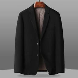 KIDWHXR 2026 Autumn Winter Men Suit Jacket Thicken Warm Long Sleeve Man Blazer Simple Solid Business Casual Male Outerwear