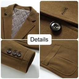 KIDWHXR 2026 Autumn Winter Men Suit Jacket Thicken Warm Long Sleeve Man Blazer Simple Solid Business Casual Male Outerwear