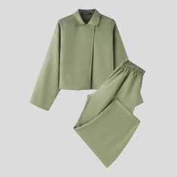 INCERUN Men Sets Solid Color Lapel Long Sleeve Shirt & Pants Two Pieces Sets Streetwear Loose 2026 Fashion Men's Casual Suits