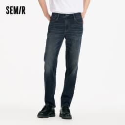 Semir Men Jeans Stretch 2026 Retro Washed Straight Commuter Urban Casual Everyday Style Soft Comfortable Daily Wear Trendy