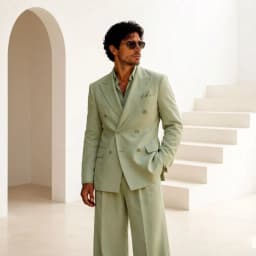 Men Suits Double Breasted with Wide Leg Pants Tuxedo Separates 3 Pieces Mix Match Custom Made Summer Wedding Banquet Groom Wear