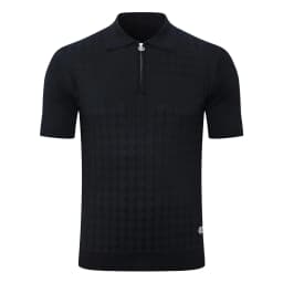 SIJITONGDA2026Men's early spring and summer new style men's half zipper pullover short sleeved knitted sweater POLO size M-5XL