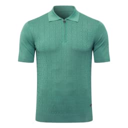 SIJITONGDA2026Men's early spring and summer new style men's half zipper pullover short sleeved knitted sweater POLO size M-5XL
