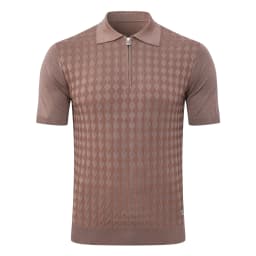 SIJITONGDA2026Men's early spring and summer new style men's half zipper pullover short sleeved knitted sweater POLO size M-5XL