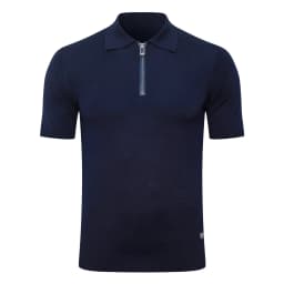 SIJITONGDA2026Men's early spring and summer new style men's half zipper pullover short sleeved knitted sweater POLO size M-5XL