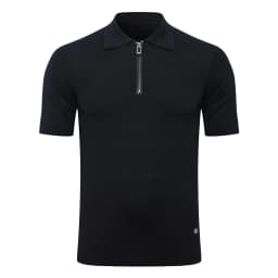 SIJITONGDA2026Men's early spring and summer new style men's half zipper pullover short sleeved knitted sweater POLO size M-5XL