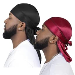 Unisex Long Silky Durag Long Tail Silky Scarf Muslim Doo Rag Pirate Hat Durag Chemo Caps Skull Hat Turban hair band Bandanas