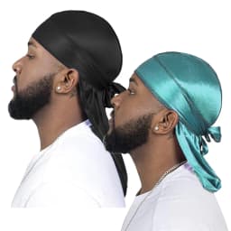 Unisex Long Silky Durag Long Tail Silky Scarf Muslim Doo Rag Pirate Hat Durag Chemo Caps Skull Hat Turban hair band Bandanas