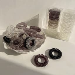 9 Pcs/Box Telephone Wire Elastic Hair Bands Transparent Rubber Bands Spiral Hair Ties Accessories for Women Girls Kids