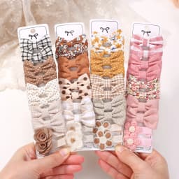 BABY BOWS 20Pcs/set Handmade Fabric Printed Barrette Boutique Mini Boutique Bangs Bow Hair Clip Ins Daisy Hairgripes