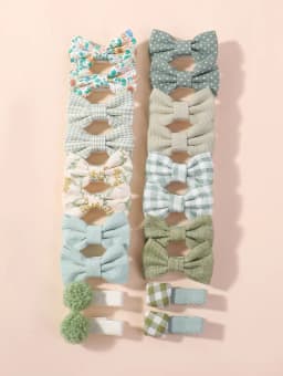 BABY BOWS 20Pcs/set Handmade Fabric Printed Barrette Boutique Mini Boutique Bangs Bow Hair Clip Ins Daisy Hairgripes