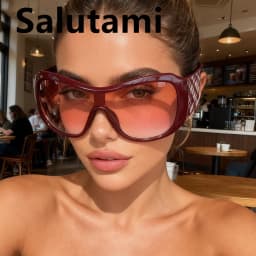 One Piece Oversized Y2K Sunglasses for Women Men Vintage Square Shield Gradient Hip Hop Sun Glasses Female Sexy Driving Shades