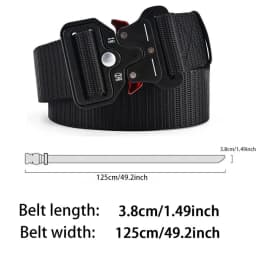 Red Ears Plastic Buckle Tactical Belt Men'S Multifunctional Military Fan Canvas Belt Outdoor Faux Nylon Training Waist Belt