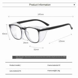 Clear Safety Glasses Women Square Anti Fog Blue Light Blocking Glasses Scratch Resistant Work Glass For Men & Nurse