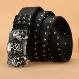 New Women Belt High Quality Luxury Brand Punk Goth Rivet Black Jeans Unisex Men Belt Paw Skull Buckle belt Unisex Waist Belt
