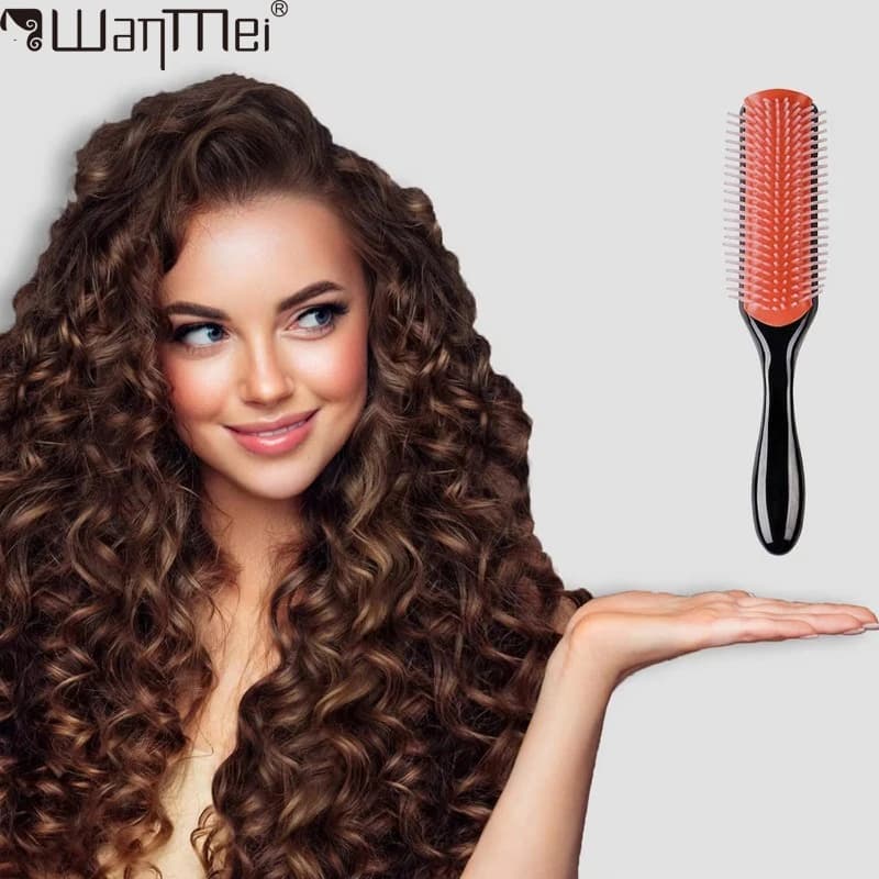 WANMEI Styling Curly Hair Brush for Natural Thick Curly Hair Travel Detangling Brush Comb for Women Men Defining Curls Hair