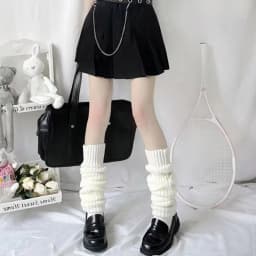 Korean Style Knitted Leg Warmers,Y2K Harajuku Aesthetic Sock Accessories, Warm Winter Knit Leg Covers For Daily Streetwear Party