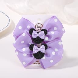 2Pcs/lot 3.9in Big Bows Hair Bangs Clip for Little Girls cartoon Party Headdress Sweet Polka Dot Bow Hair Clip Set