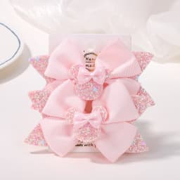 2Pcs/lot 3.9in Big Bows Hair Bangs Clip for Little Girls cartoon Party Headdress Sweet Polka Dot Bow Hair Clip Set