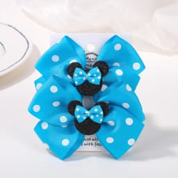 2Pcs/lot 3.9in Big Bows Hair Bangs Clip for Little Girls cartoon Party Headdress Sweet Polka Dot Bow Hair Clip Set