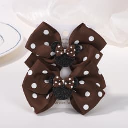 2Pcs/lot 3.9in Big Bows Hair Bangs Clip for Little Girls cartoon Party Headdress Sweet Polka Dot Bow Hair Clip Set