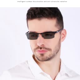 Men Photochromic Progressive MultiFocal Reading Glasses Anti-Blue Light Metal Frame Square Women Hyperopia Presbyopia Glasses