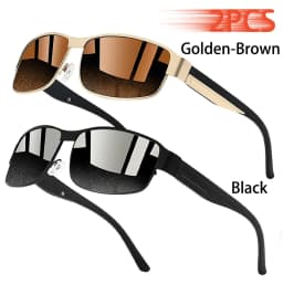 Fashion Vintage Rectangle Sunglasses Men Women Fishing Driving Luxury Brand Designer Eyewear