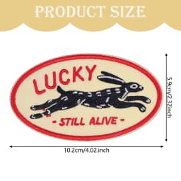 1PC Lucky Still Alive Embroidered Patch Iron On Running Rabbit Cartoon Badge DIY Gift For Clothes Cap Bag Jacket Trucker Hat