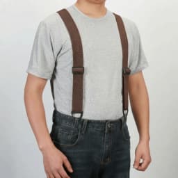 Heavy Duty Work Suspenders with 4 Gripper Clasps Anti-slip Elastic Pants Braces 3.8cm Wide Elegant X-Type Suspenders