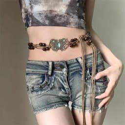 Summer Fashion Metal Waist Chain, Retro Butterfly Thin Belt Accessories, Hundreds of Matching Dresses, Belt Chains, Advanced