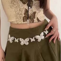 Summer Fashion Metal Waist Chain, Retro Butterfly Thin Belt Accessories, Hundreds of Matching Dresses, Belt Chains, Advanced