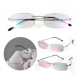 May Flower Blue Light Blockin Ultralight Memory Titanium Rimless Reading Glasses Men&Women Presbyopic Eyeglasses +1.0 +1.5 +2.0