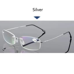 May Flower Blue Light Blockin Ultralight Memory Titanium Rimless Reading Glasses Men&Women Presbyopic Eyeglasses +1.0 +1.5 +2.0