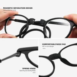 2026 Portable Magnetic Reading Glasses TR90 Reading Glasses Anti-Blue Light Portable Ultra-light Computer Spectacles Round-Frame