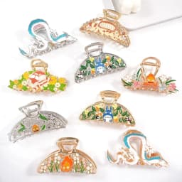 Exquisite Cute Cartoon Flame Hair Claw Boat Dragon Large Hair Claws New Japanese Cat Claw Clip Enamel Hair Accessories for Women
