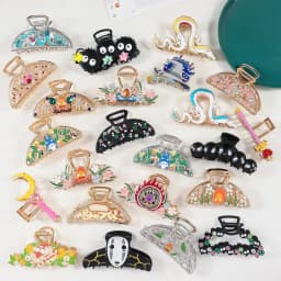 Exquisite Cute Cartoon Flame Hair Claw Boat Dragon Large Hair Claws New Japanese Cat Claw Clip Enamel Hair Accessories for Women